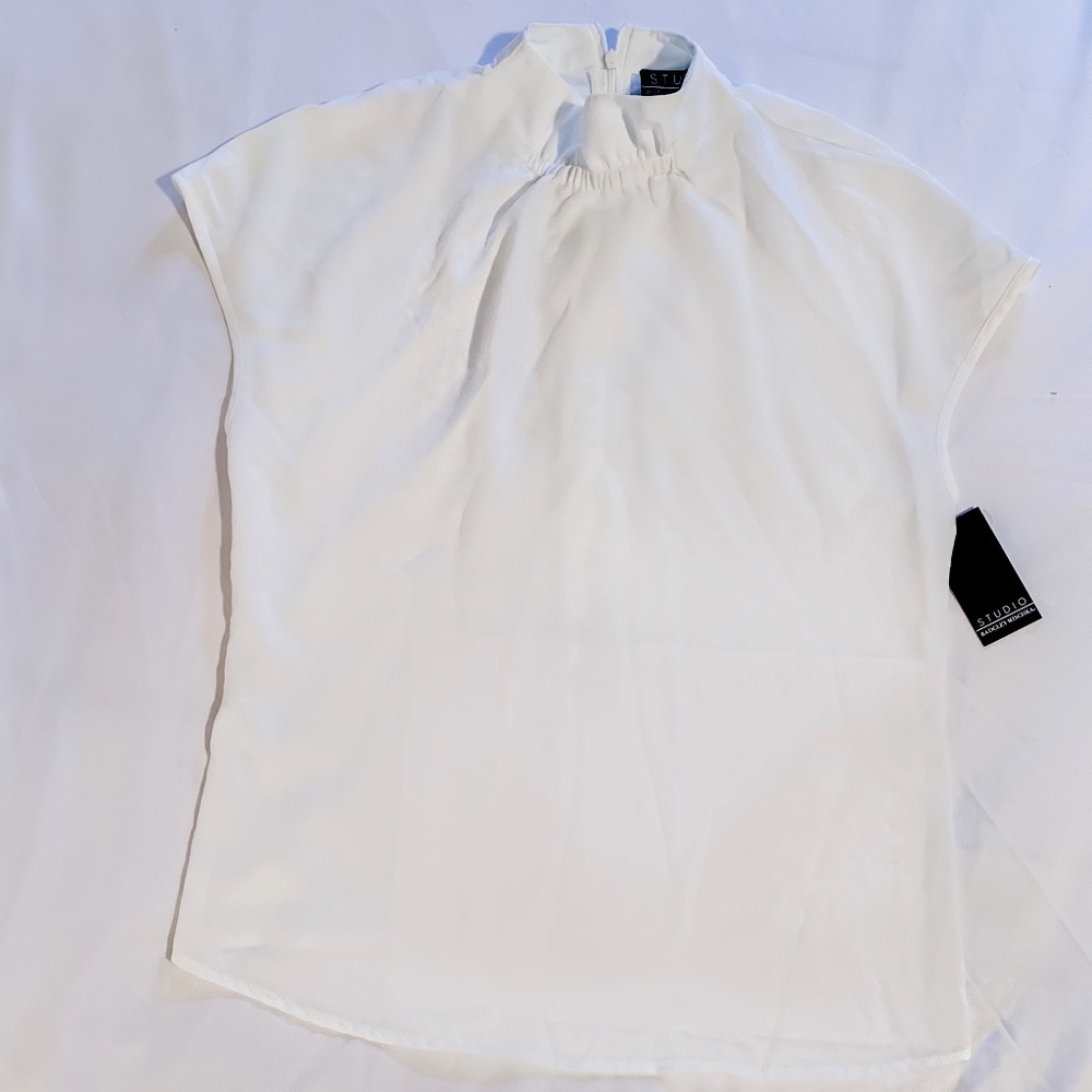 NWT Studio Badgley Mischka High Neck Ivory Top
